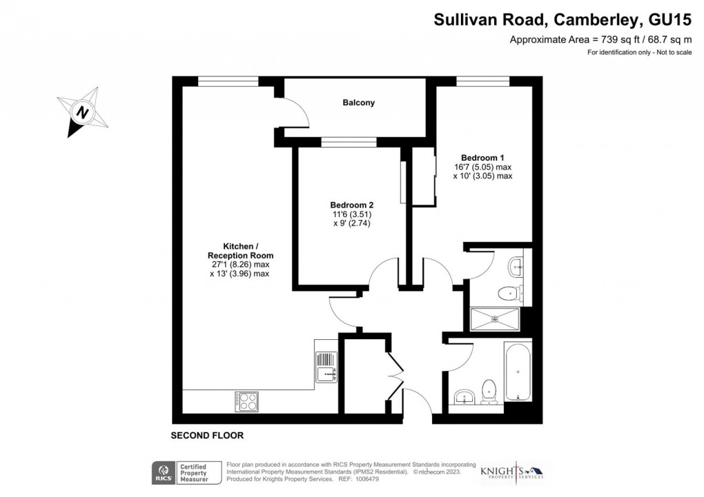Floorplan for Burlington Mansions, Sullivan Road, Camberley
