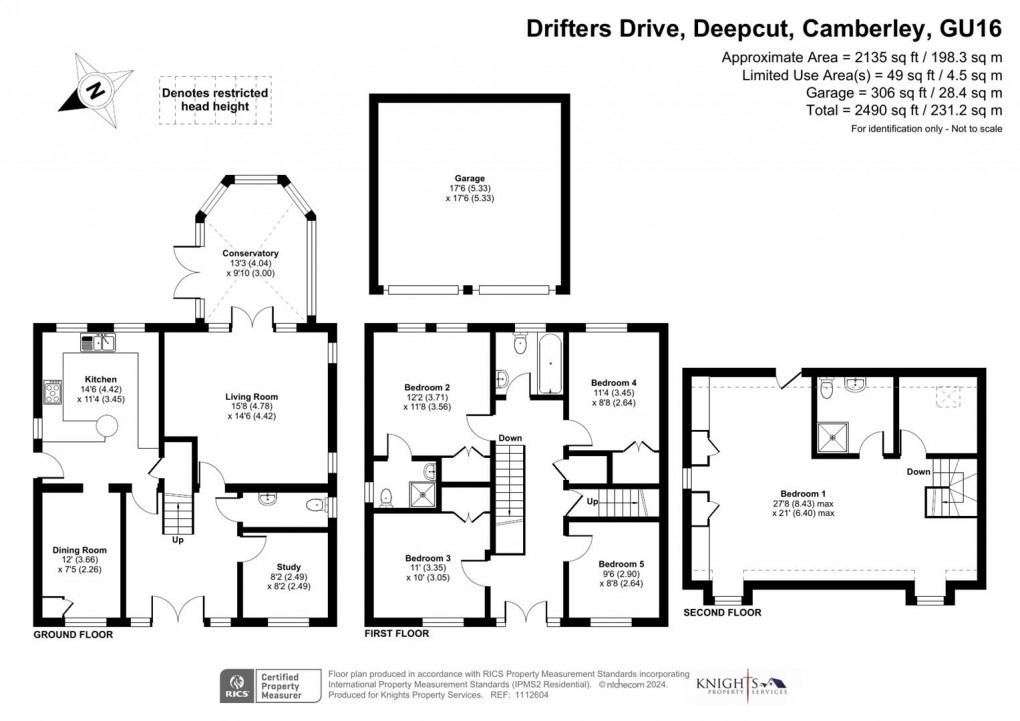 Floorplan for Drifters Drive, Deepcut, Camberley